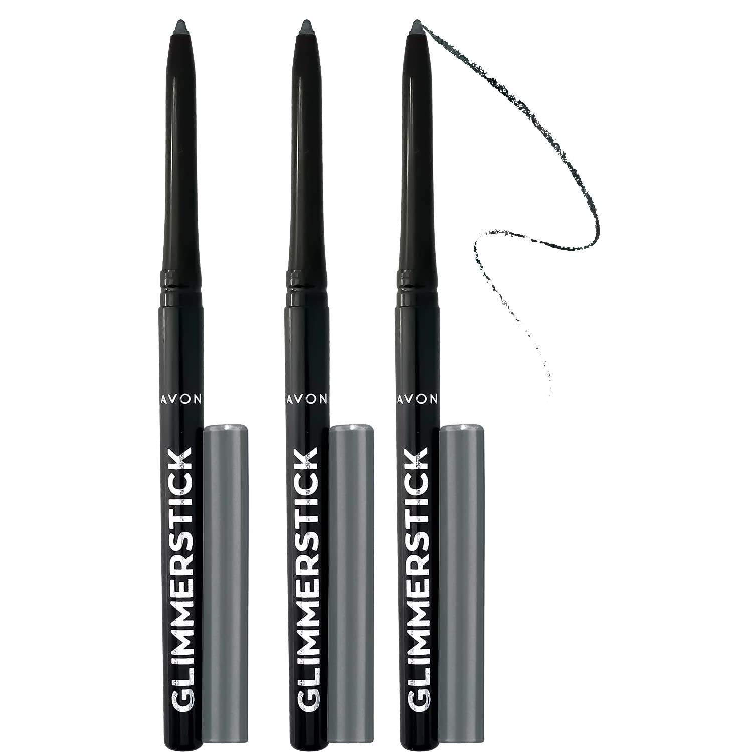 Avon Glimmerstick Eyeliner Gray – 3 Pack | Smooth-Glide Pencil for Everyday Definition