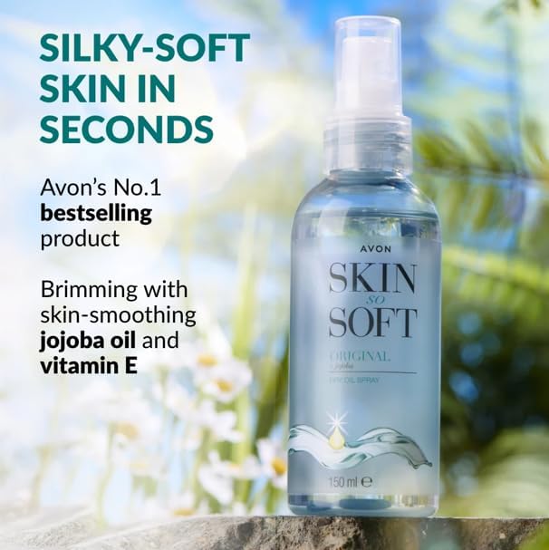 AVON SKIN SO SOFT Original Dry Oil Spray 150ml Twin Pack – Lightweight, Fast-Absorbing Moisturizer