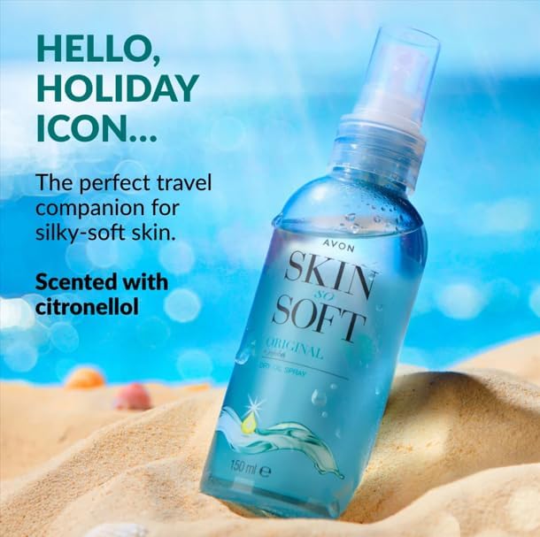 AVON SKIN SO SOFT Original Dry Oil Spray 150ml Twin Pack – Lightweight, Fast-Absorbing Moisturizer