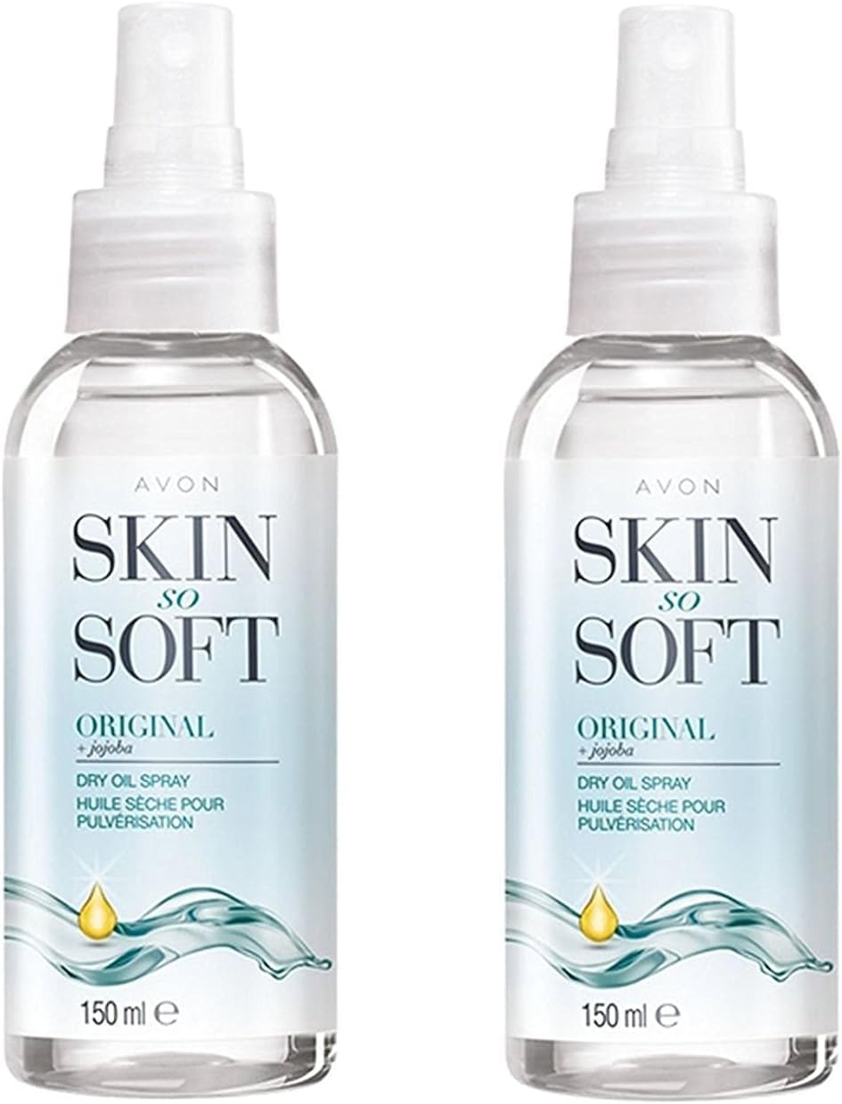 AVON SKIN SO SOFT Original Dry Oil Spray 150ml Twin Pack – Lightweight, Fast-Absorbing Moisturizer