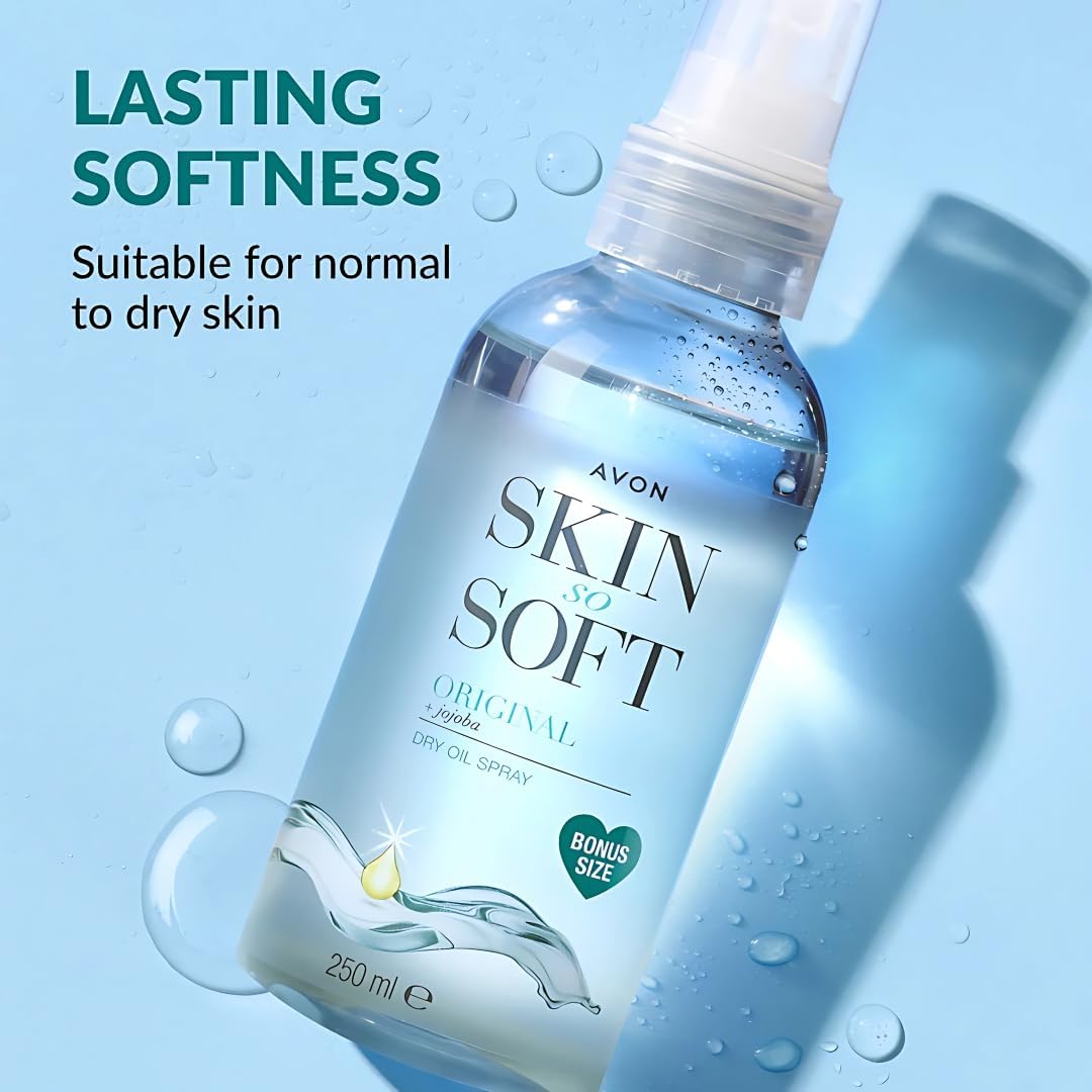 AVON Skin So Soft Original Jojoba Dry Oil Spray – 2 Pack (250 ml Each)