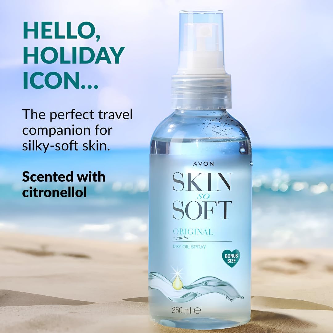 AVON Skin So Soft Original Jojoba Dry Oil Spray – 2 Pack (250 ml Each)