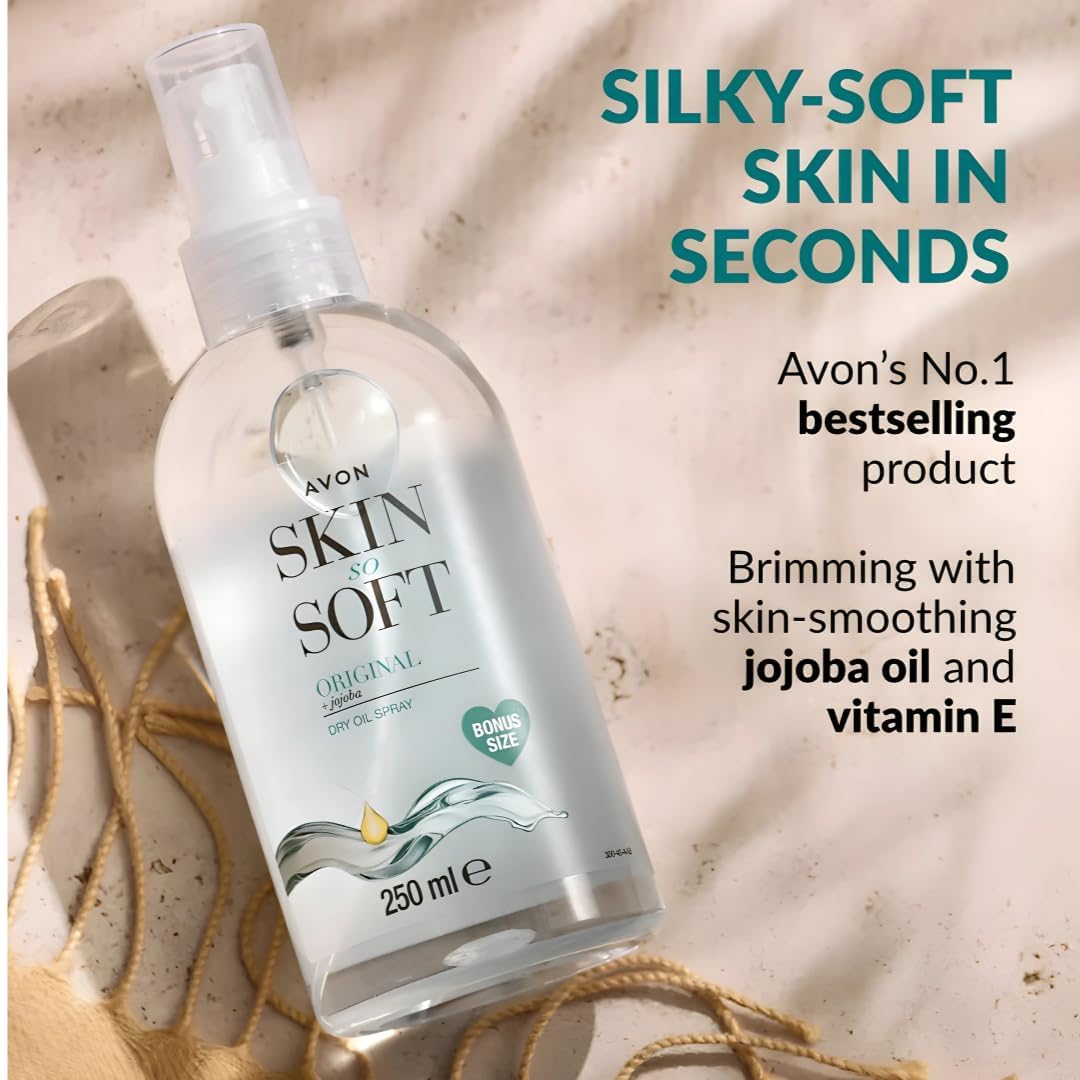 AVON Skin So Soft Original Jojoba Dry Oil Spray – 2 Pack (250 ml Each)