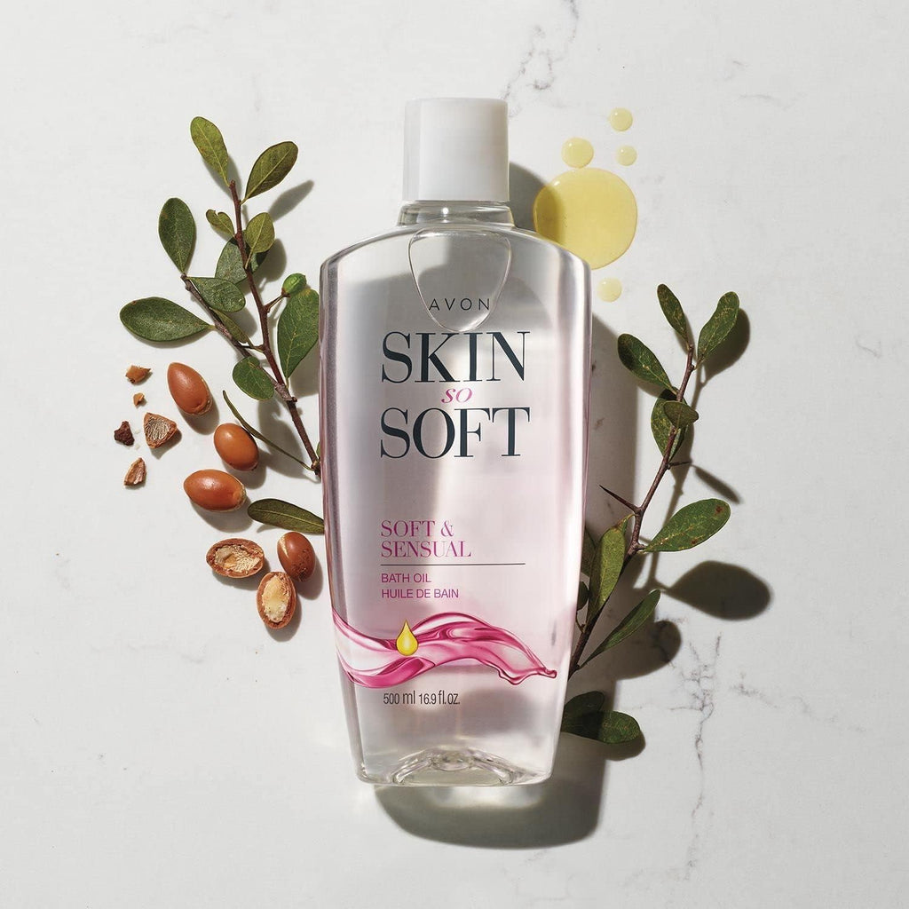 Avon Skin So Soft Soft & Sensual Bath Oil — Hydrating Argan Body Oil for Glowing Skin
