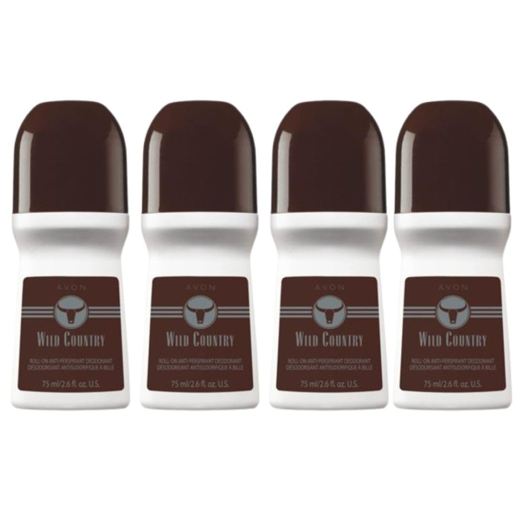 AVON Roll-On Deodorant - Wild Country 2.6 oz | Pack of 4 | All Day Freshness