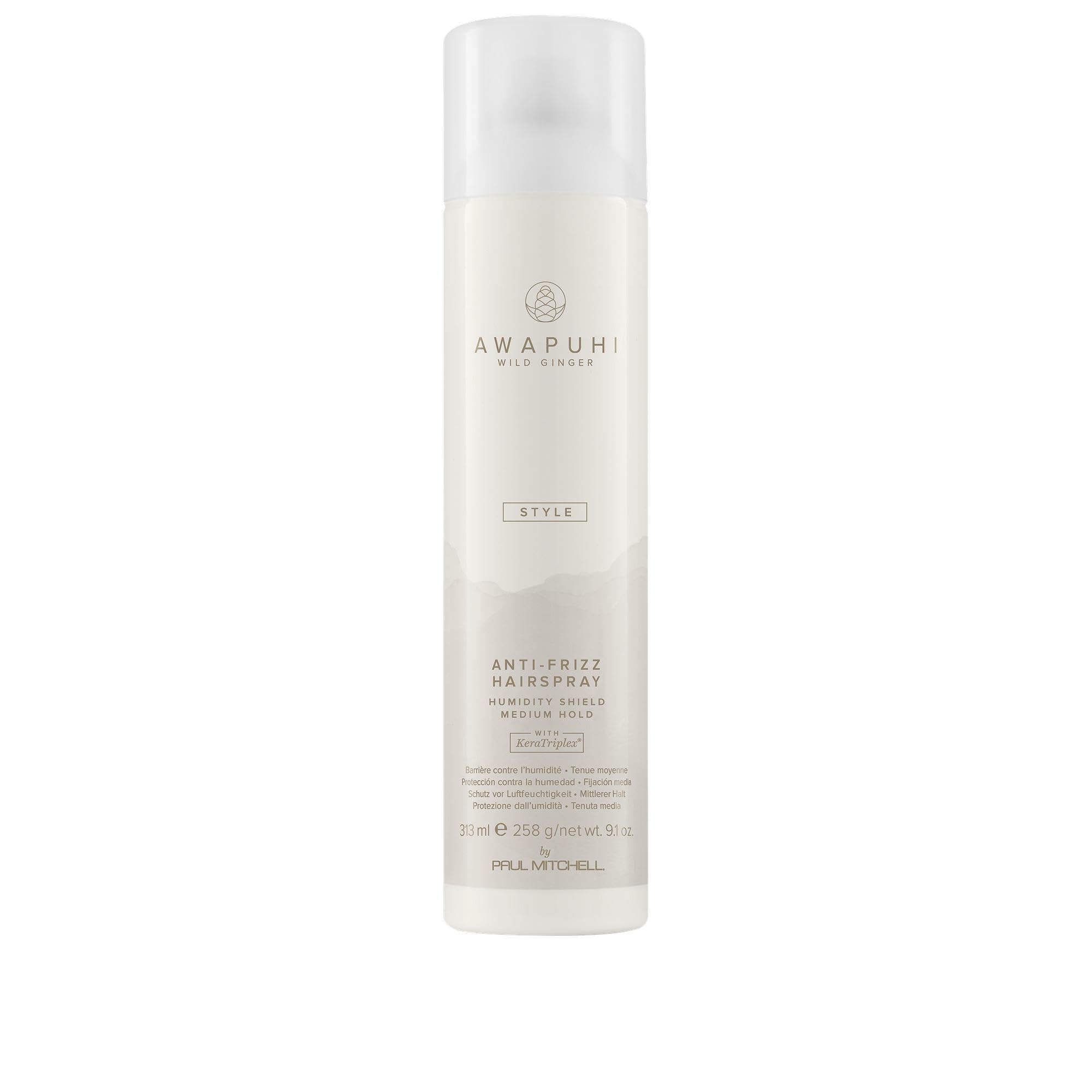 Awapuhi Wild Ginger Anti-Frizz Hairspray – Humidity Shield, Medium Hold (9.1 oz)