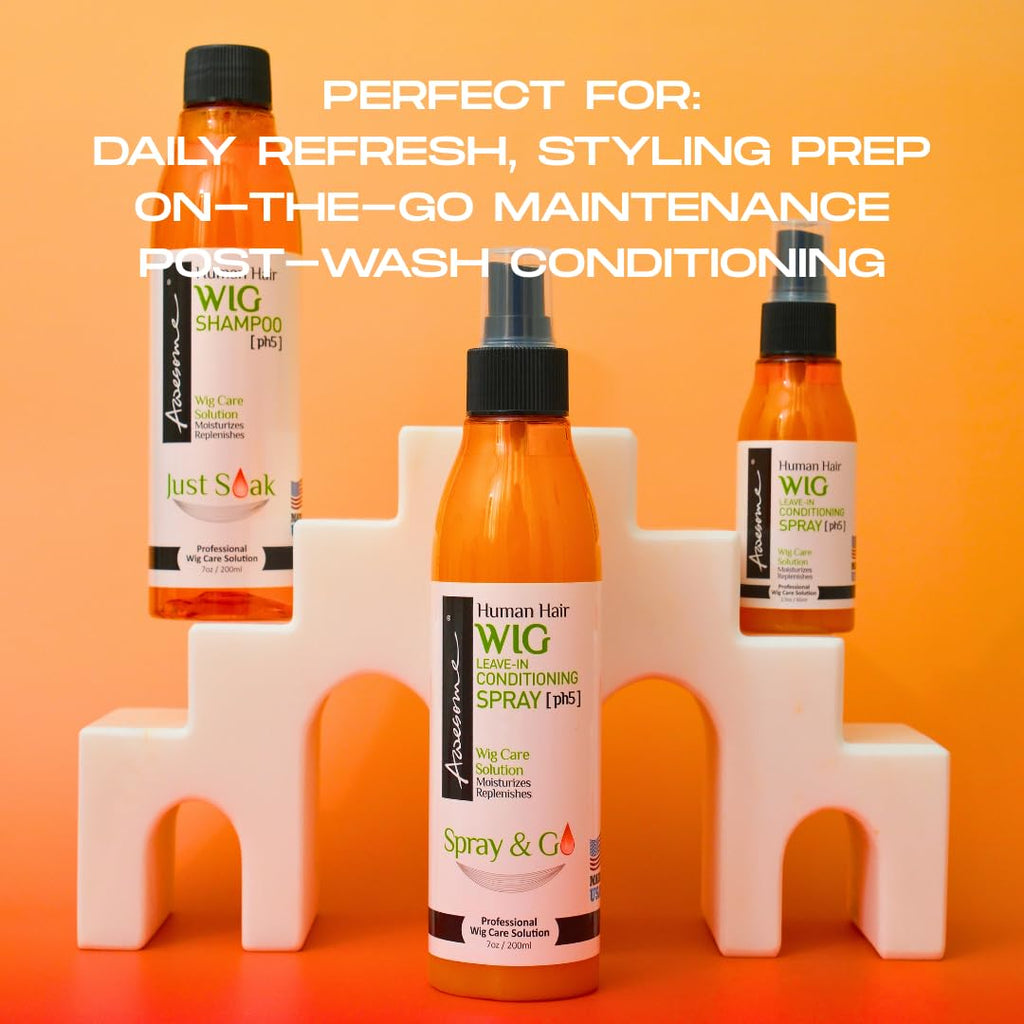 Awesome Human Hair Wig Care Set – Premium Shampoo & Leave-In Conditioner, 7 fl oz