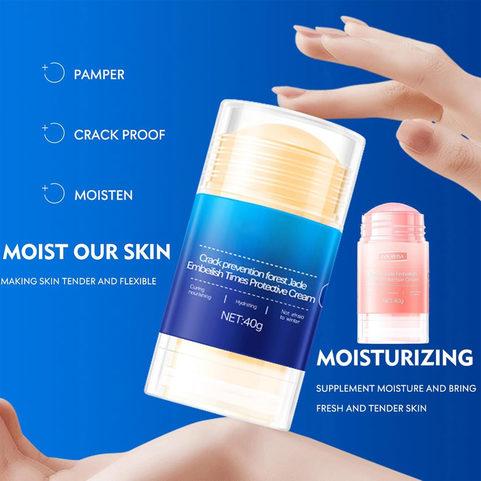 Awjsde Crack Feet Prevention Stick – Foot Care Cream for Dry, Cracked Heels (Blue + Pink)