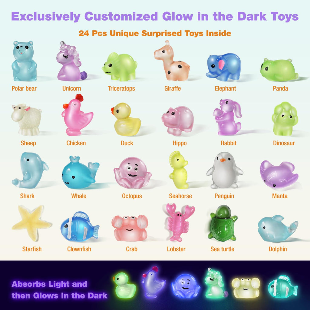 AWKUWA Kids Bath Bombs with Glow-in-the-Dark Toys — 24 Pack