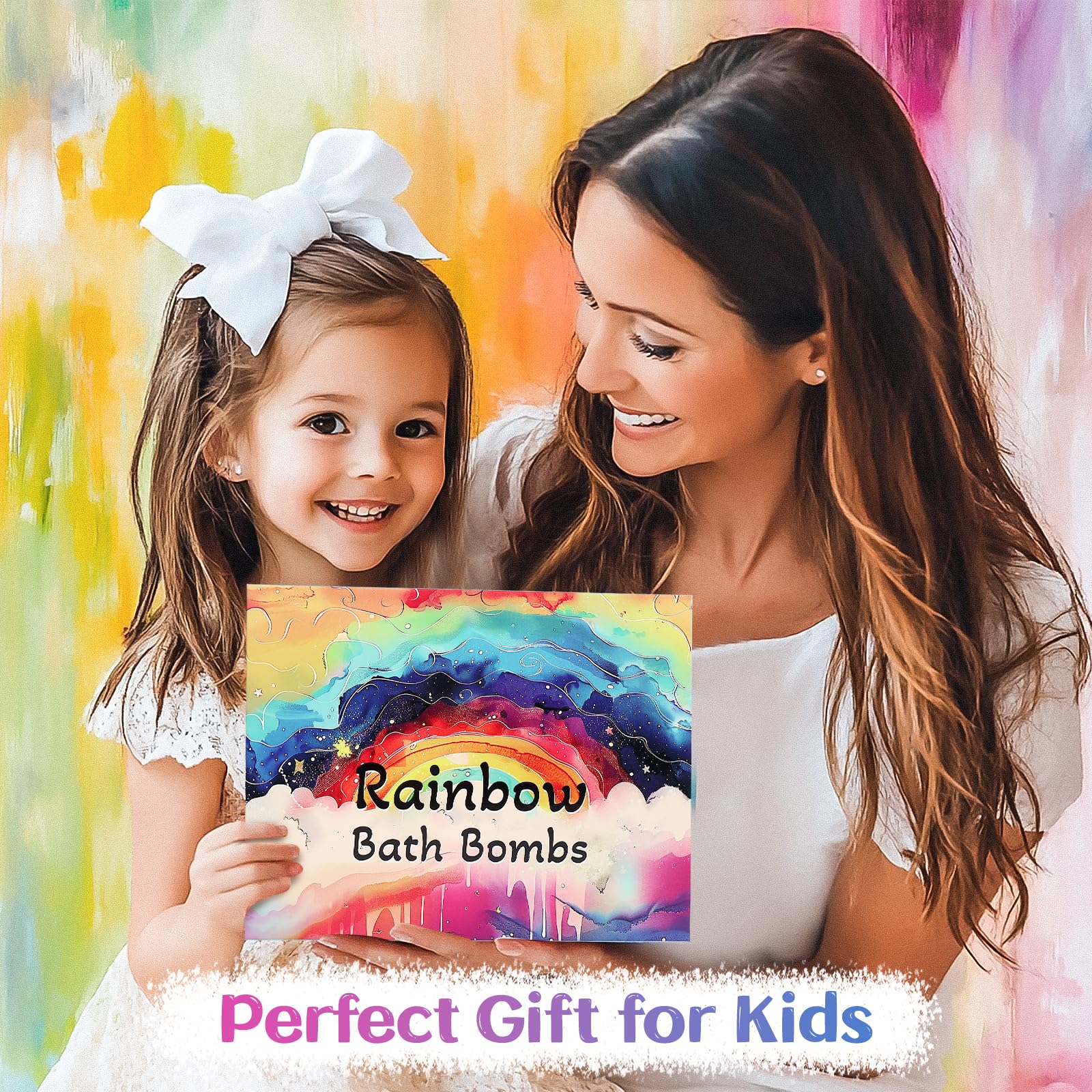 AWKUWA Rainbow Bath Bombs for Kids – 9 Handmade Organic Bath Bombs