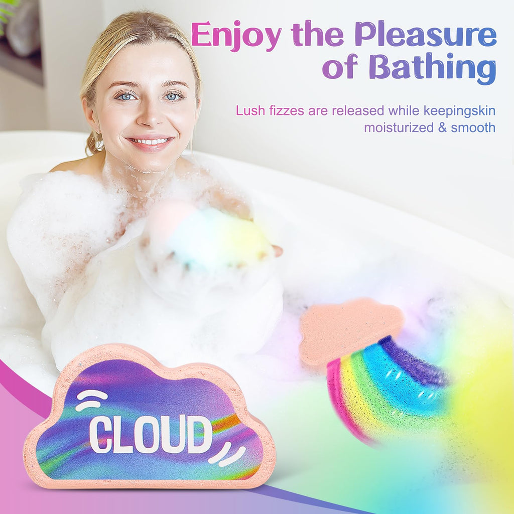 AWKUWA Rainbow Bath Bombs for Kids – 9 Handmade Organic Bath Bombs