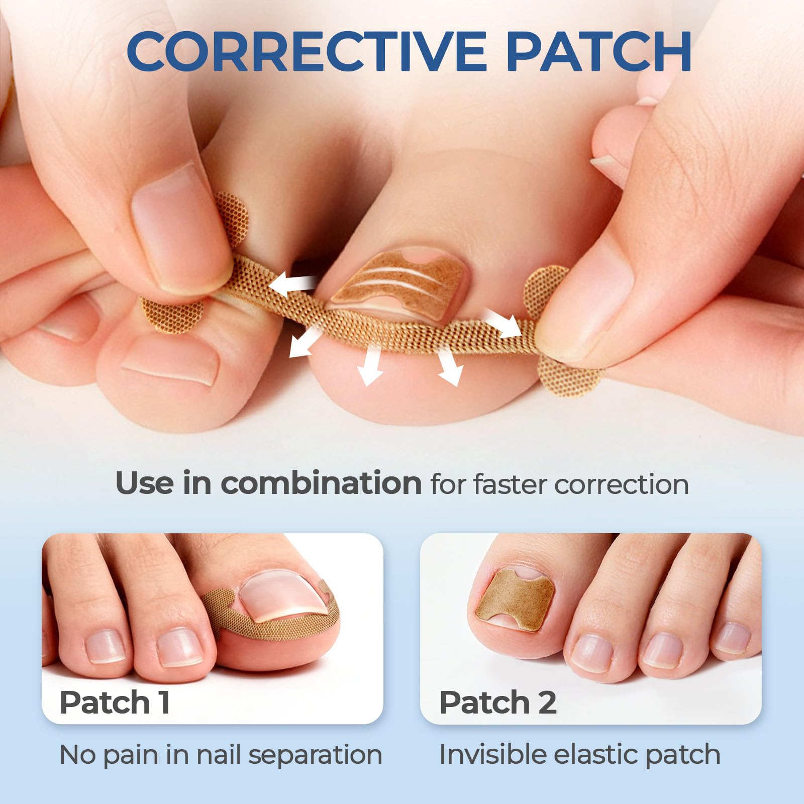 awrose Ingrown Toenail Corrector Set with Correction Strips | At-Home Pedicure Kit for Men & Women