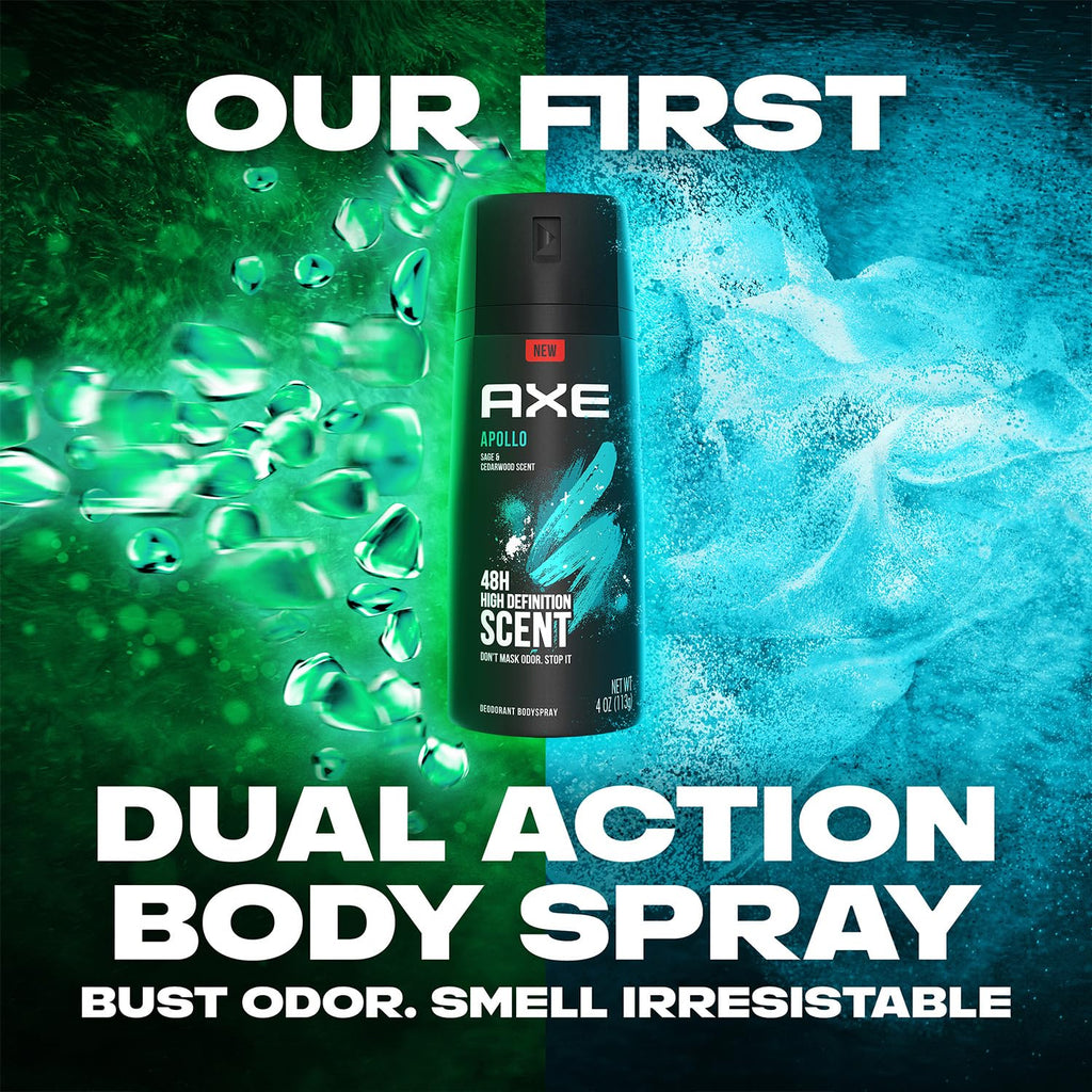AXE Apollo Travel Deodorant Bodyspray – Aluminum-Free, 6-Pack, TSA-Approved