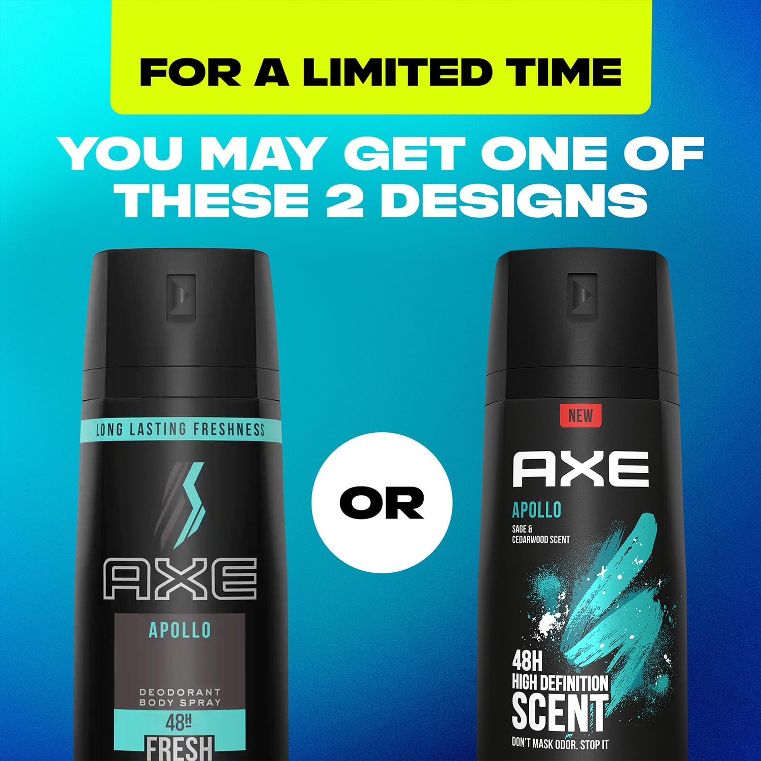 AXE Apollo Travel Deodorant Bodyspray – Aluminum-Free, 6-Pack, TSA-Approved