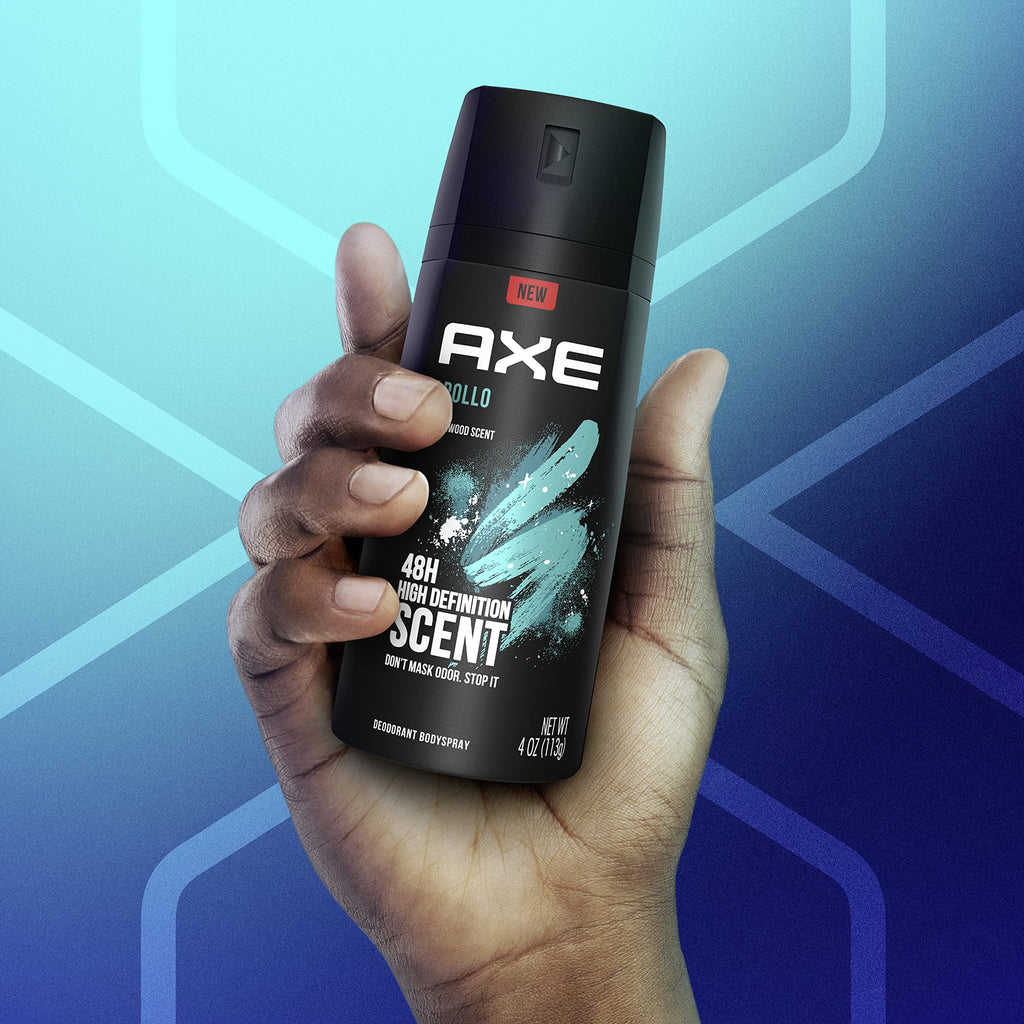 AXE Apollo Body Spray Deodorant for Men – Sage & Cedarwood, Aluminum-Free, 4 oz (4 Count)