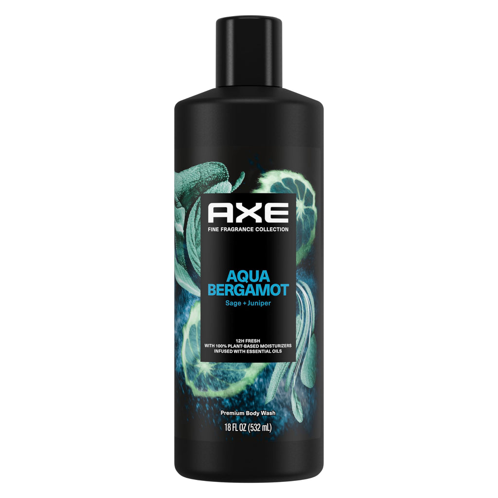 AXE Fine Fragrance Aqua Bergamot Body Wash for Men – 18 oz, 12H Freshness
