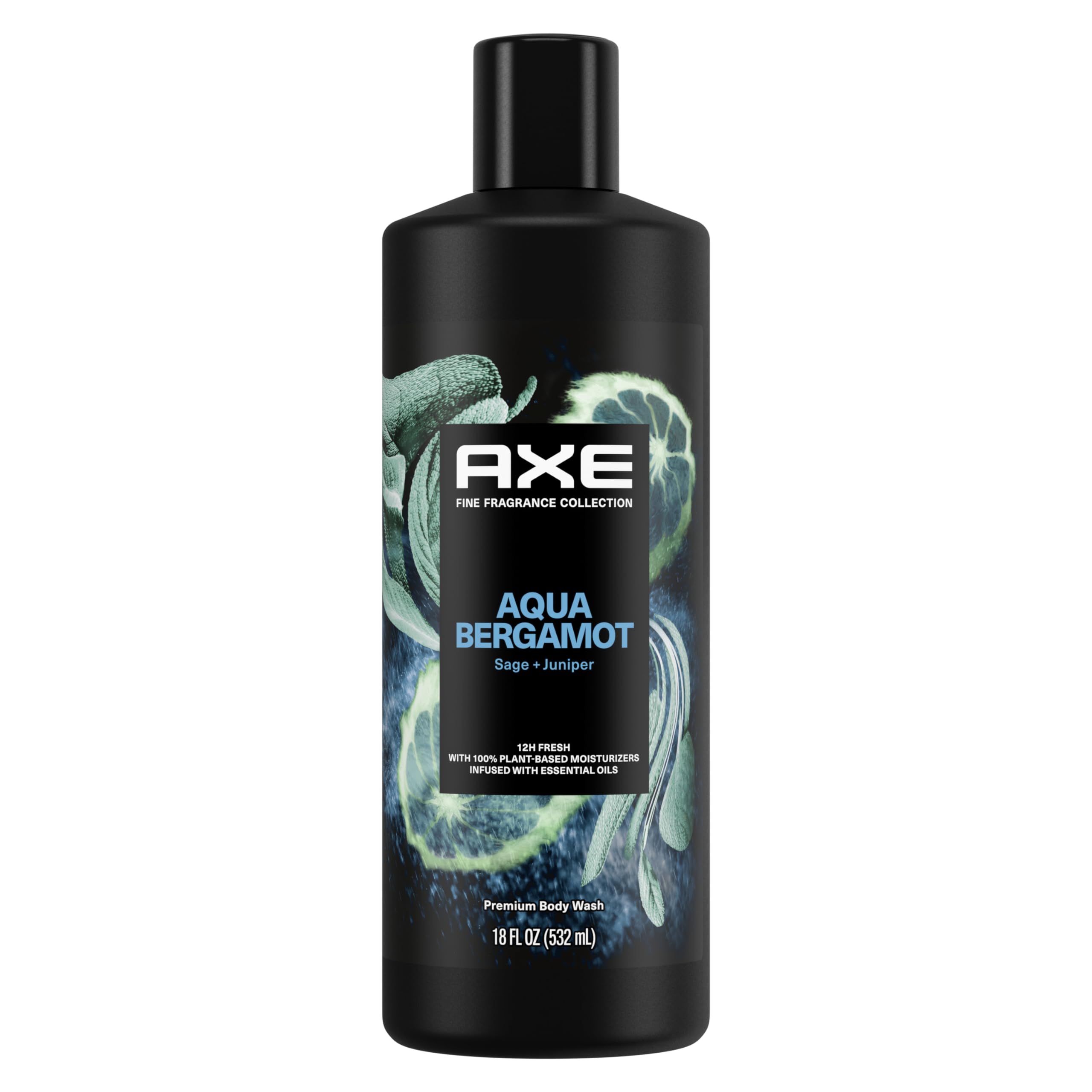 AXE Fine Fragrance Aqua Bergamot Body Wash for Men – 18 oz, 12H Freshness