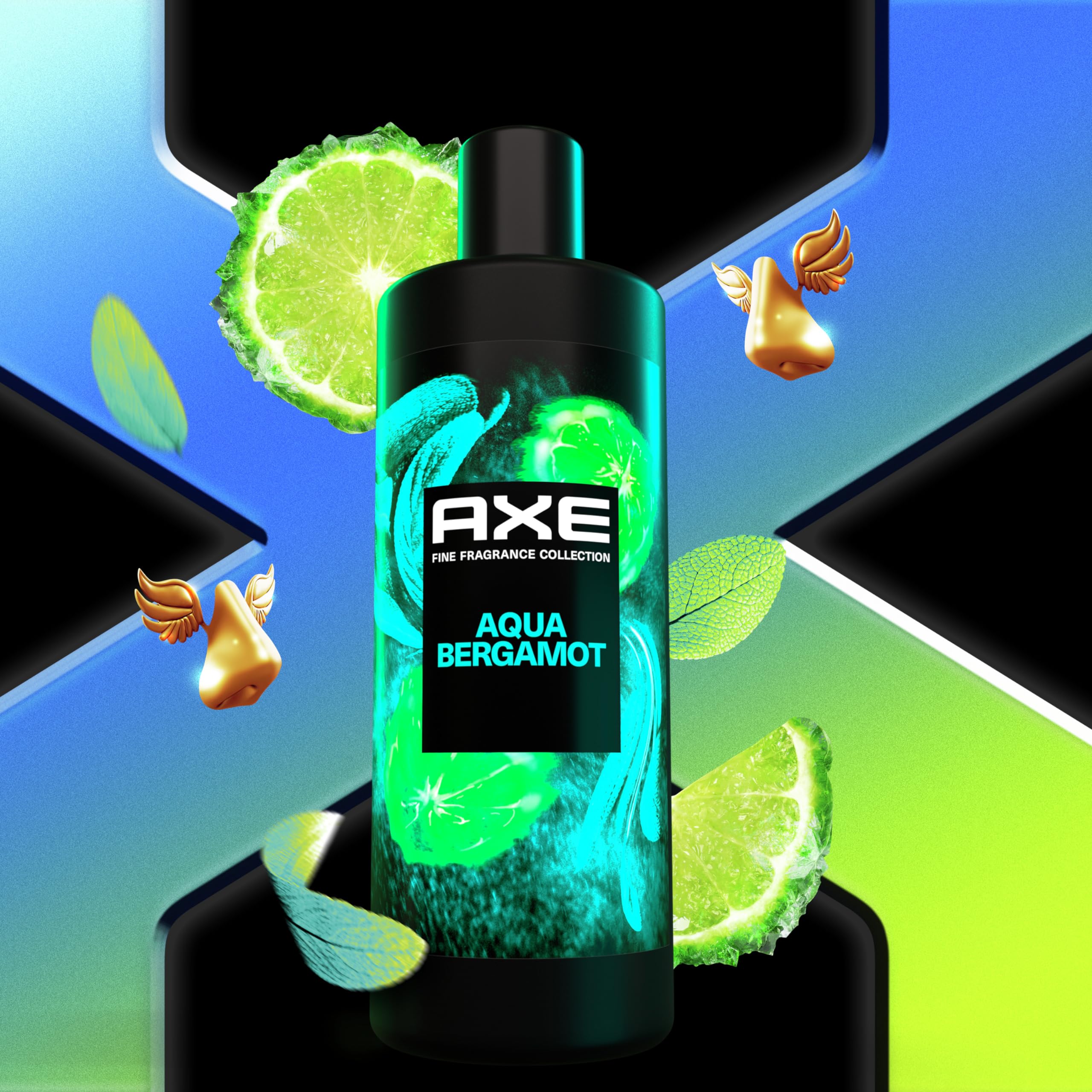 AXE Fine Fragrance Aqua Bergamot Body Wash for Men – 18 oz, 12H Freshness