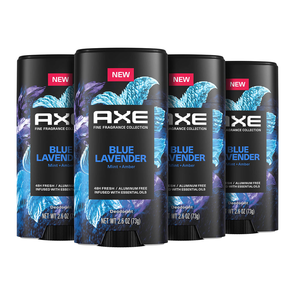 AXE Fine Fragrance Collection Blue Lavender Deodorant Stick – 4 Count, 48H Freshness