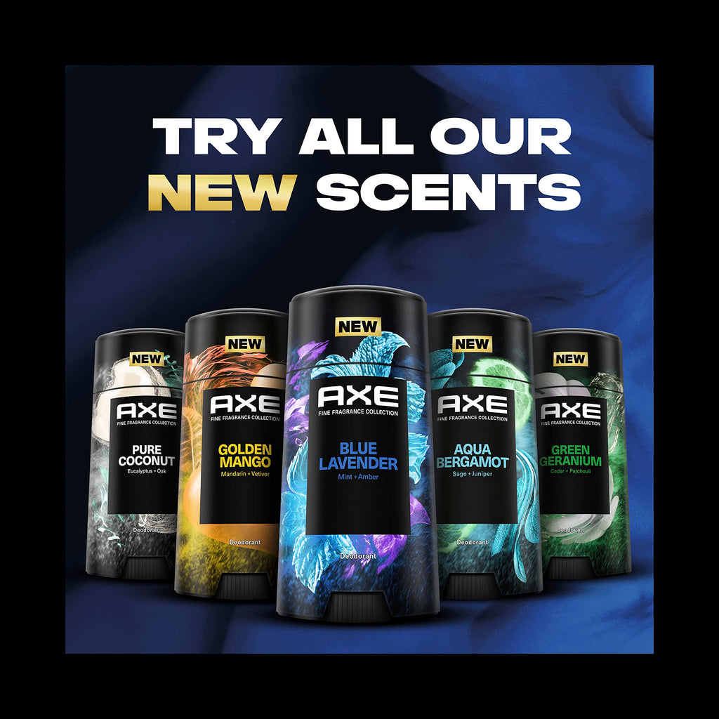 AXE Fine Fragrance Collection Blue Lavender Deodorant Stick – 4 Count, 48H Freshness