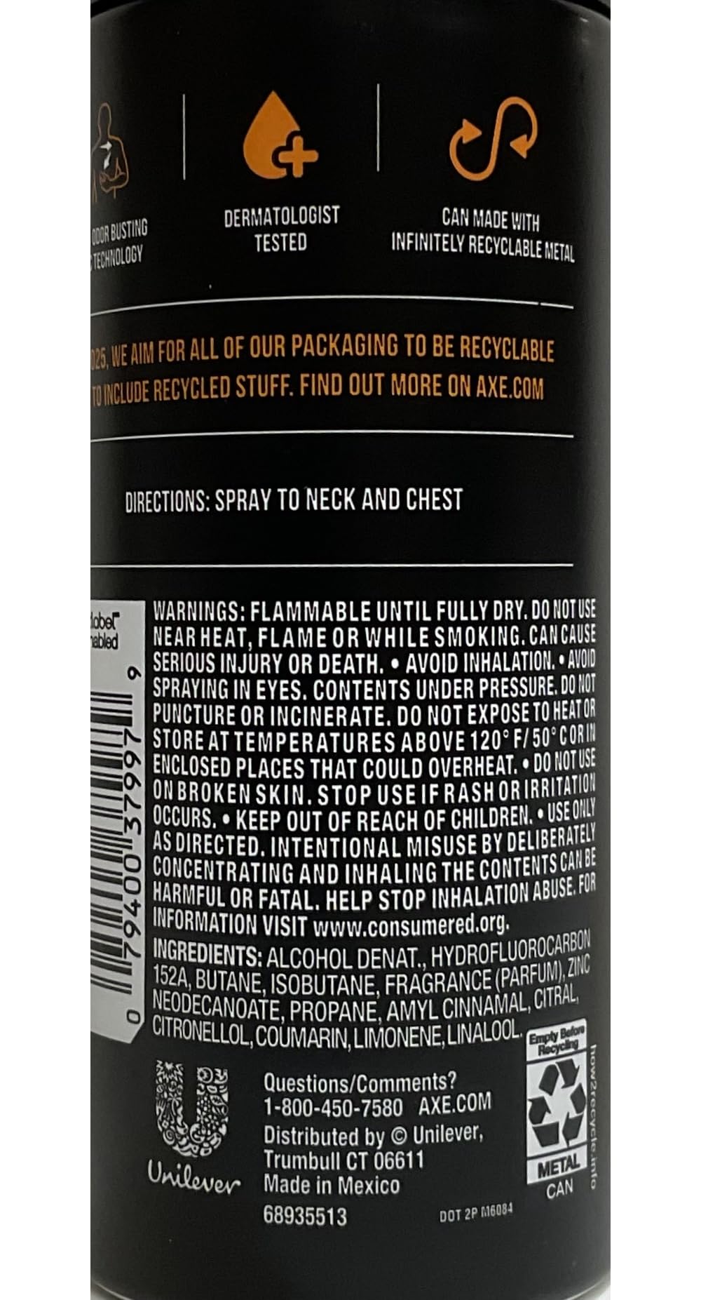 AXE Dark Temptation Deodorant Bodyspray – 4 oz (Pack of 12)