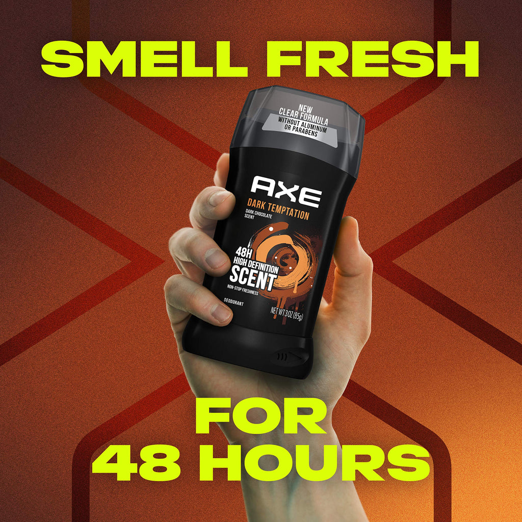 AXE Dark Temptation Deodorant Stick for Men – 48h Odor Protection, Aluminum-Free, 3.0oz