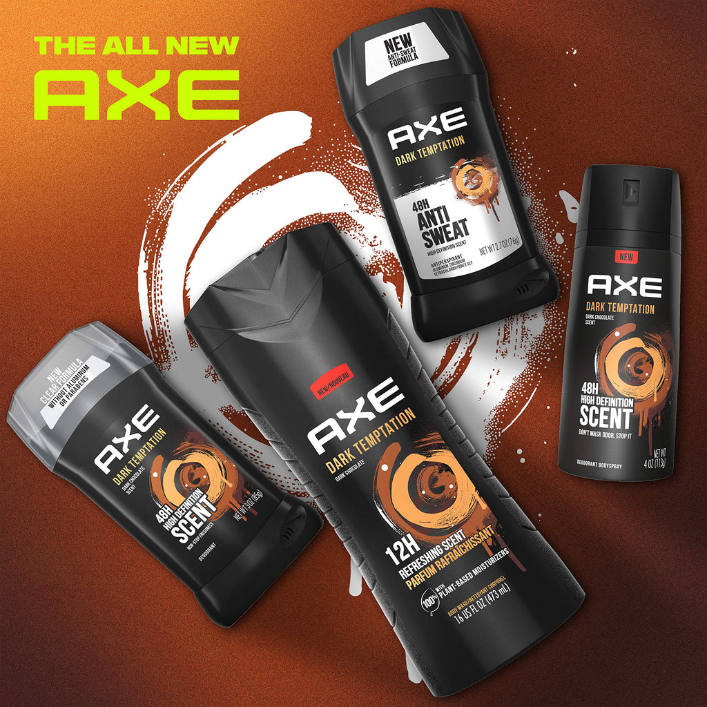 AXE Dark Temptation Deodorant Stick for Men – 48h Odor Protection, Aluminum-Free, 3.0oz