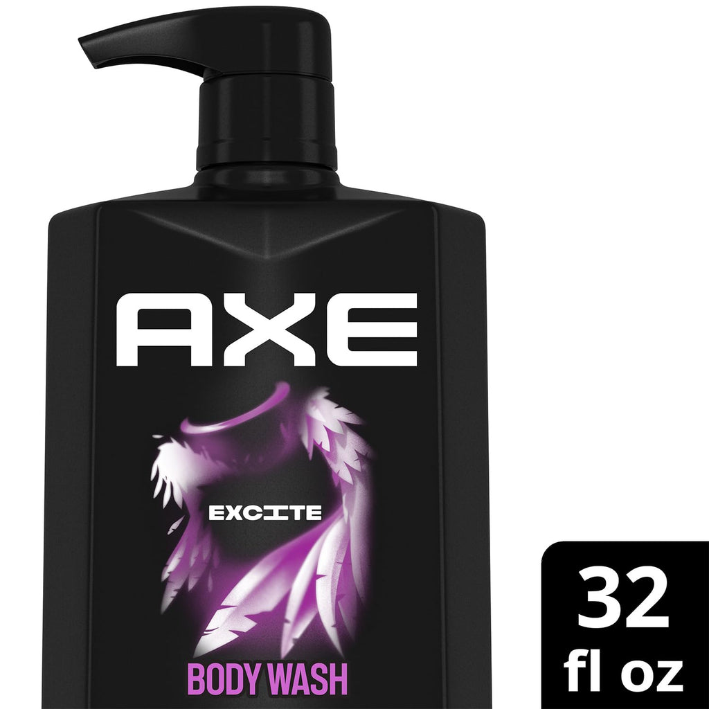 AXE Excite Men’s Body Wash – 32oz, 12H Fresh Coconut Scent, Pump Bottle