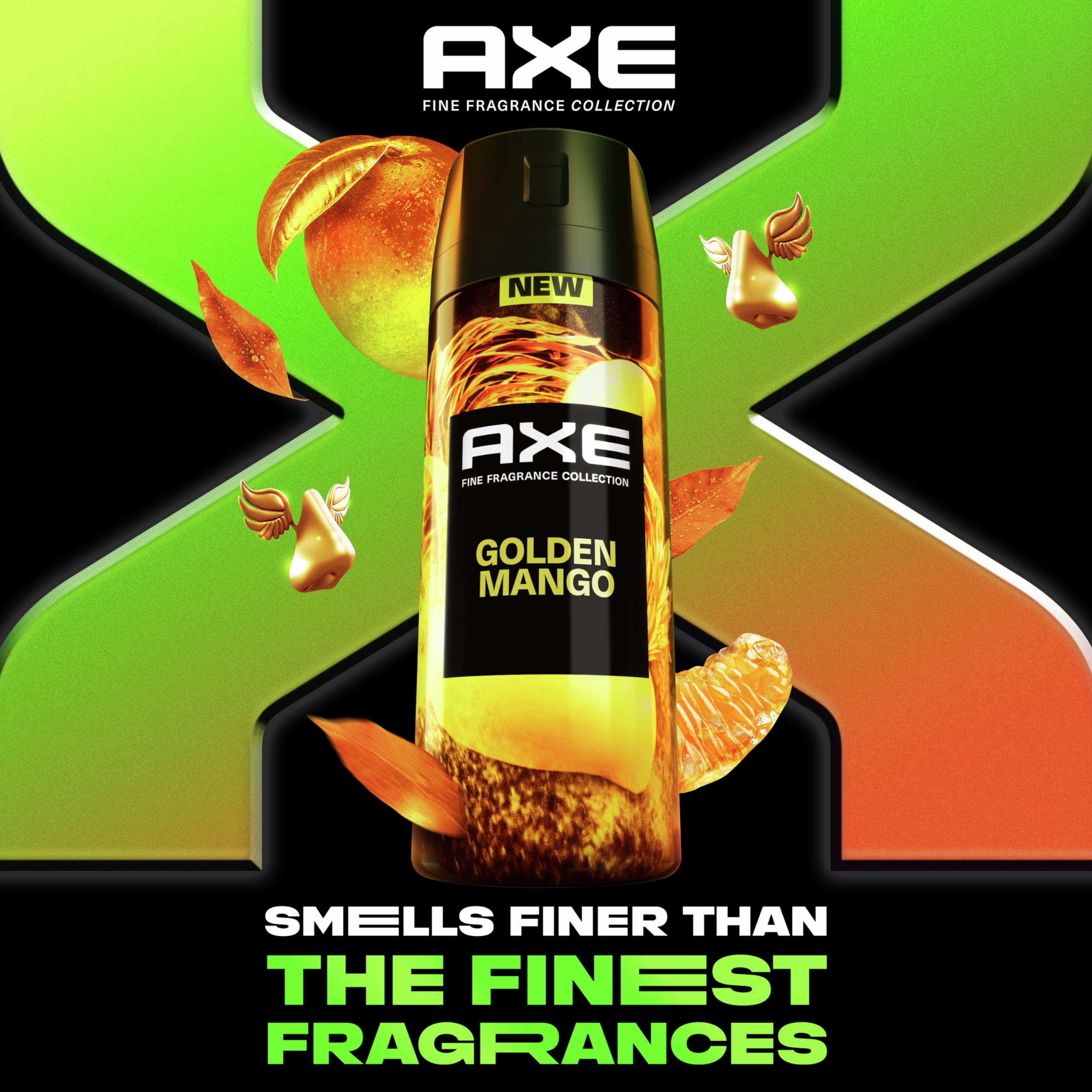 AXE Golden Mango Deodorant Body Spray – 3 Pack, 4 oz Each, 72H Odor Protection, Aluminum-Free