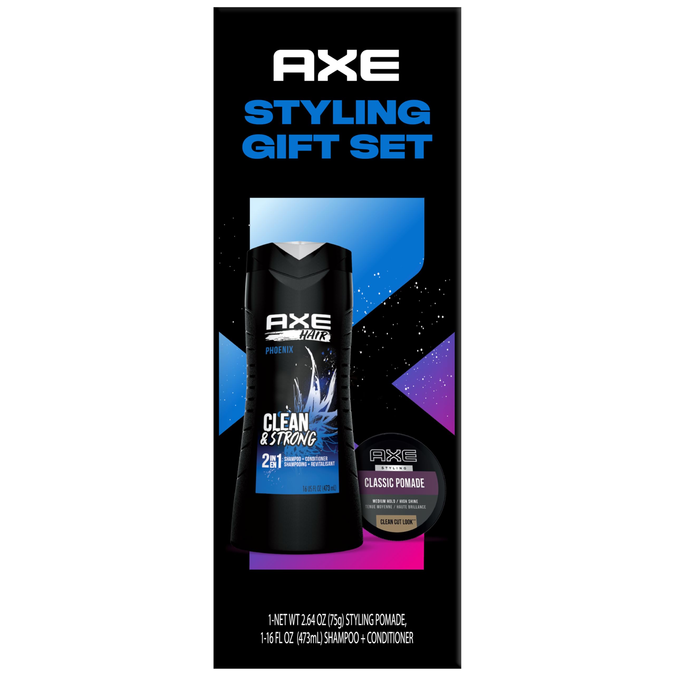 AXE Phoenix 2-in-1 Shampoo + Classic Pomade Gift Set | Medium Hold, High Shine