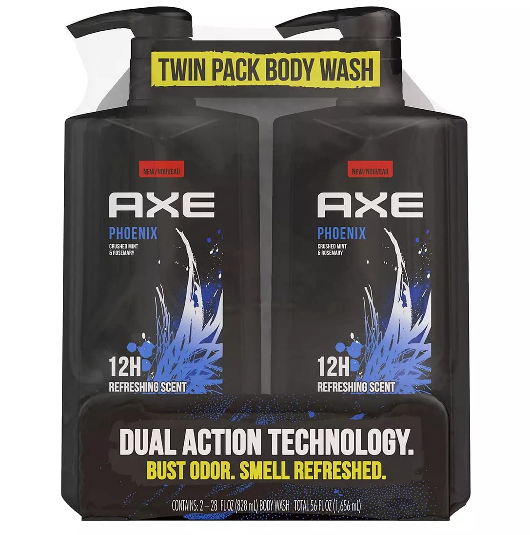 AXE Phoenix Holiday Gift Bag for Men – 2x 28oz Body Wash Pumps