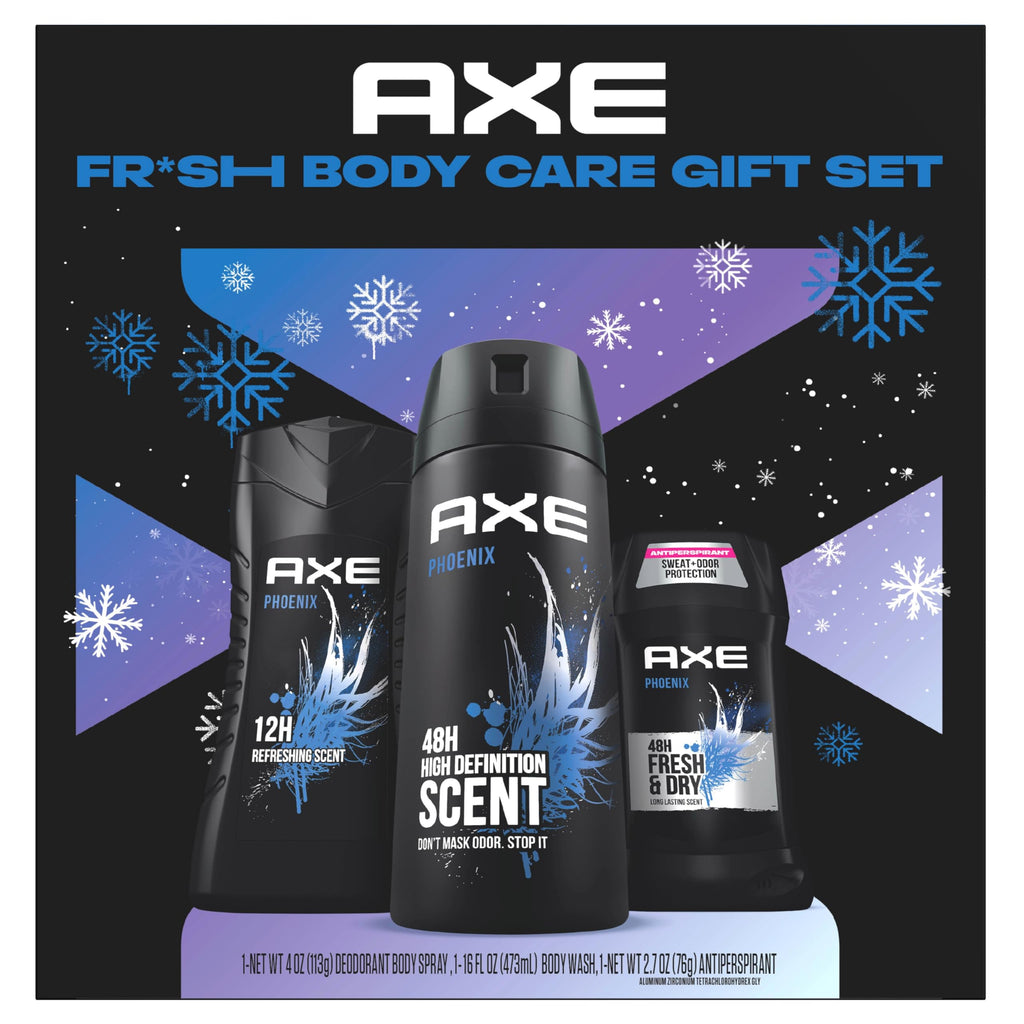 AXE Phoenix Fresh 3-Piece Gift Set for Men – Body Wash, Antiperspirant & Body Spray