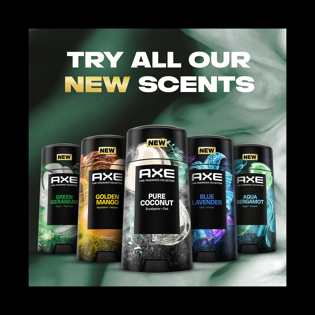 AXE Fine Fragrance Collection Pure Coconut Deodorant Stick – 4-Pack, 2.6 oz Each, 48H Freshness & Odor Protection