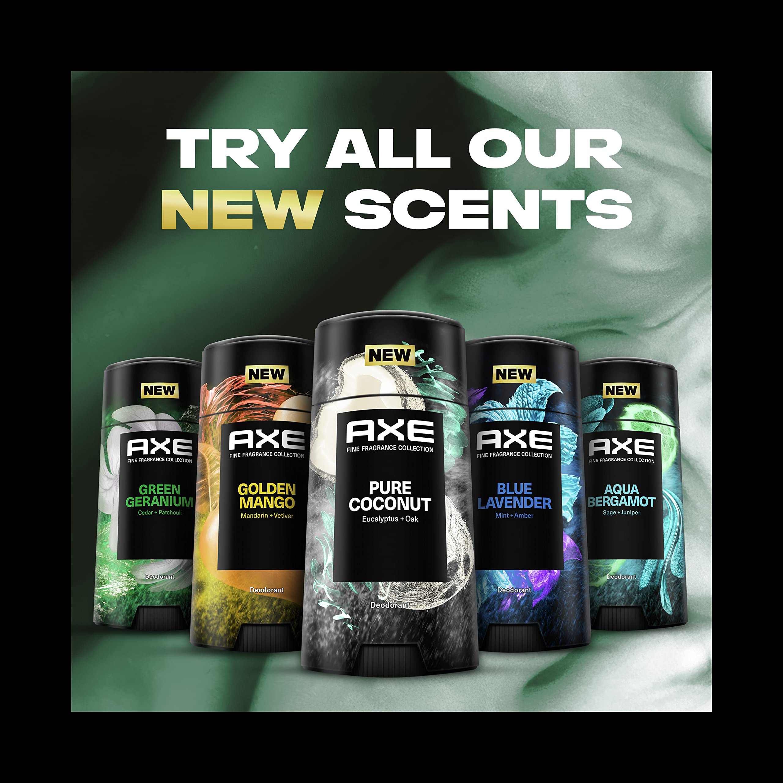 AXE Fine Fragrance Collection Pure Coconut Deodorant Stick – 4-Pack, 2.6 oz Each, 48H Freshness & Odor Protection