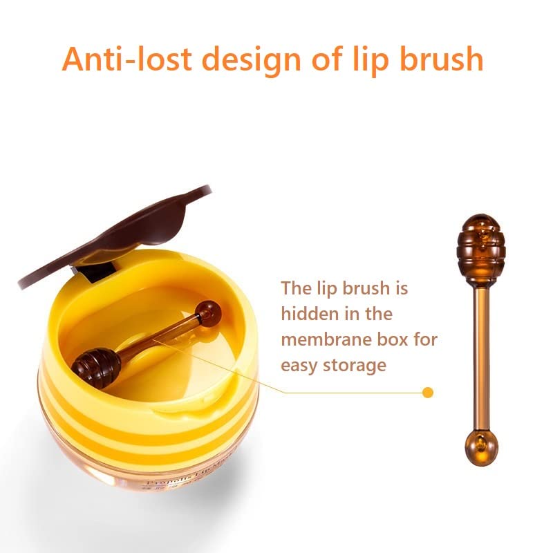 Axnzp 4 Pcs Honey Lip Balm Pot — Moisturizing Lip Mask to Soften Lips & Prevent Dryness