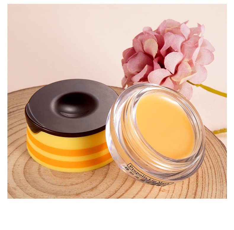 Axnzp 4 Pcs Honey Lip Balm Pot — Moisturizing Lip Mask to Soften Lips & Prevent Dryness