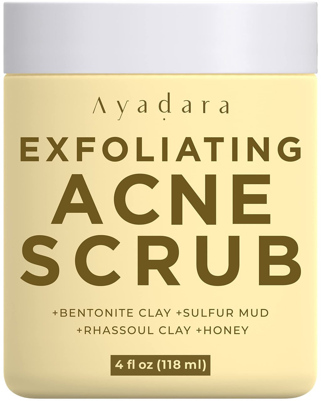 AYADARA Exfoliating Acne Scrub | 4 oz | Gentle Daily Facial Scrub for All Skin Types