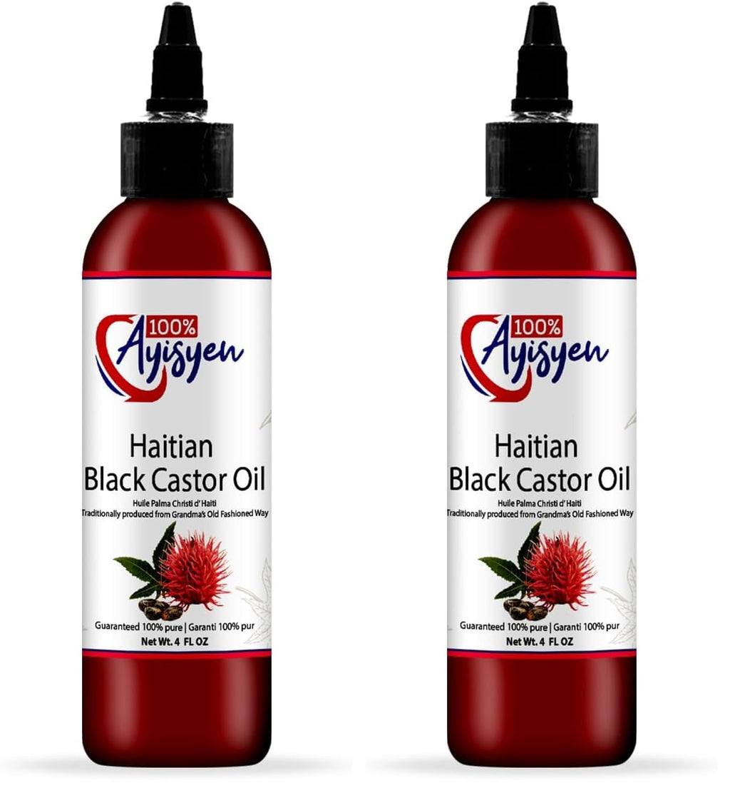 100% AYISYEN Haitian Black Castor Oil (Pack of 2) – Hair & Skin Care