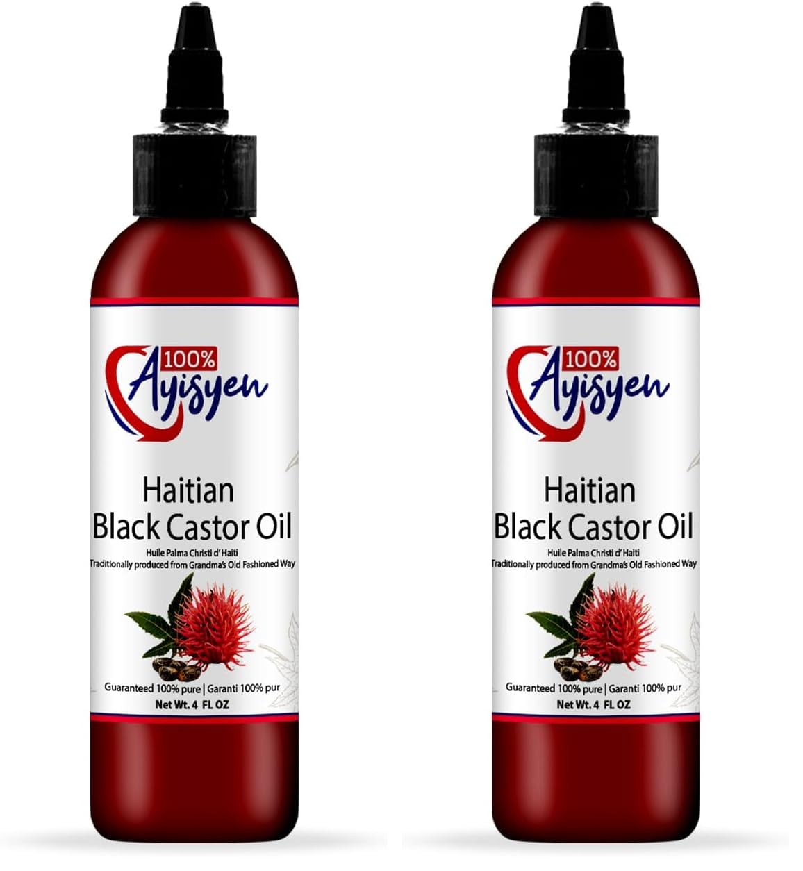 100% AYISYEN Haitian Black Castor Oil (Pack of 2) – Hair & Skin Care