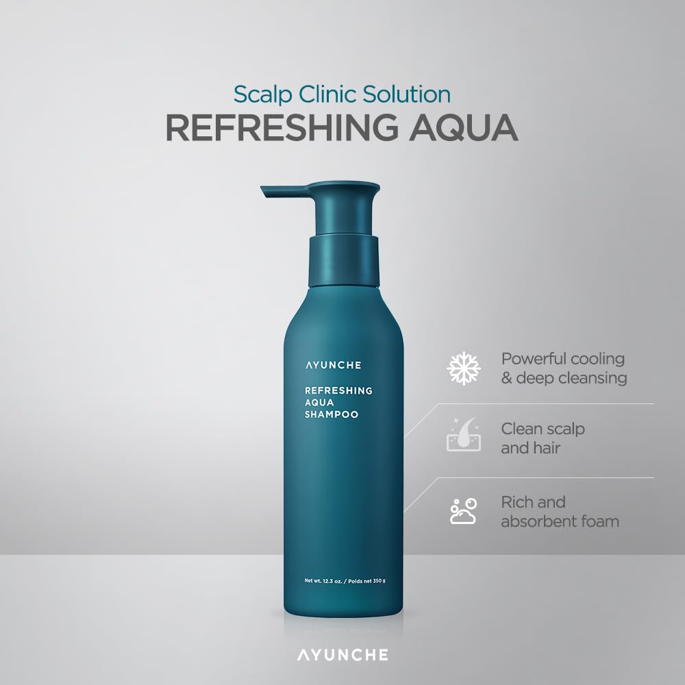 AYUNCHE Refreshing Shampoo for Oily Scalp – Purifying, Cooling & Deep Cleansing (11.8oz) | Korean Salon Brand