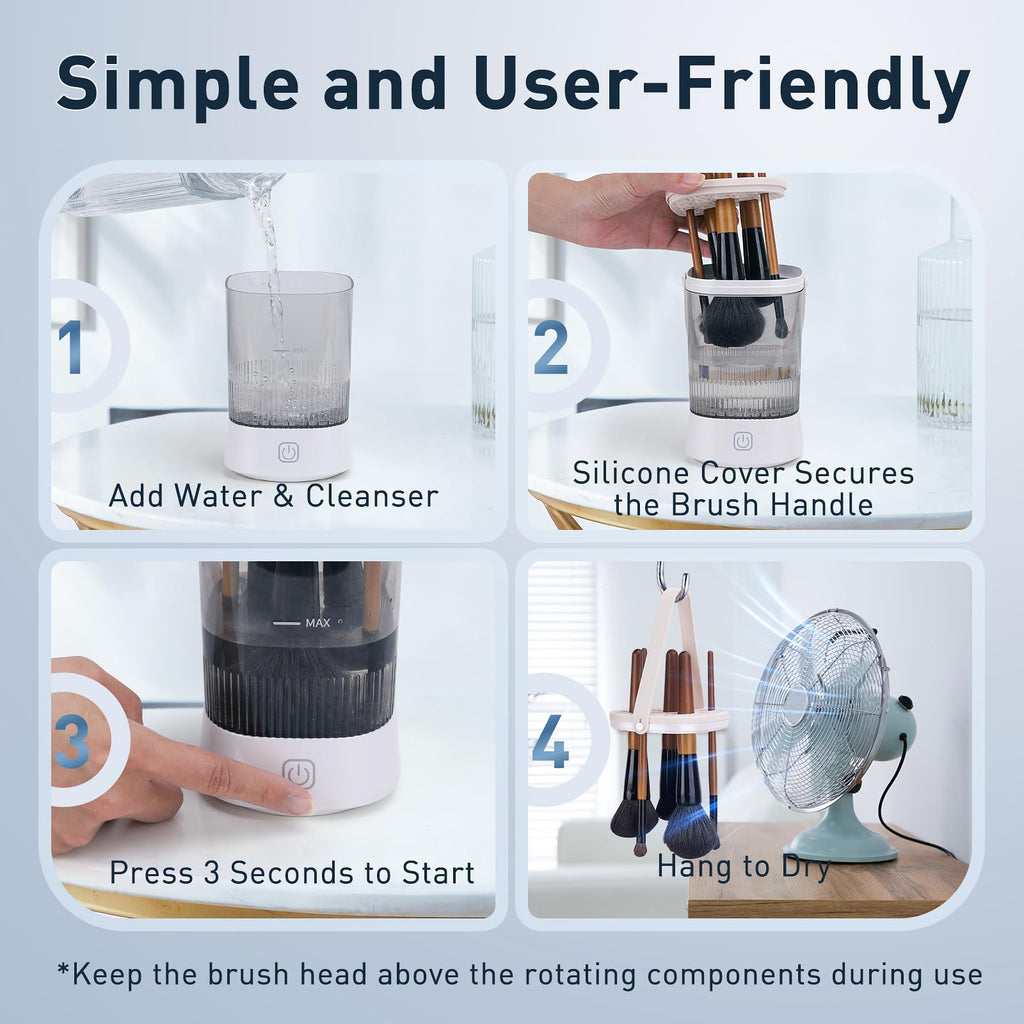 Azang Electric Makeup Brush Cleaner — Portable USB Automatic Cleaner for Brushes & Sponges (22)