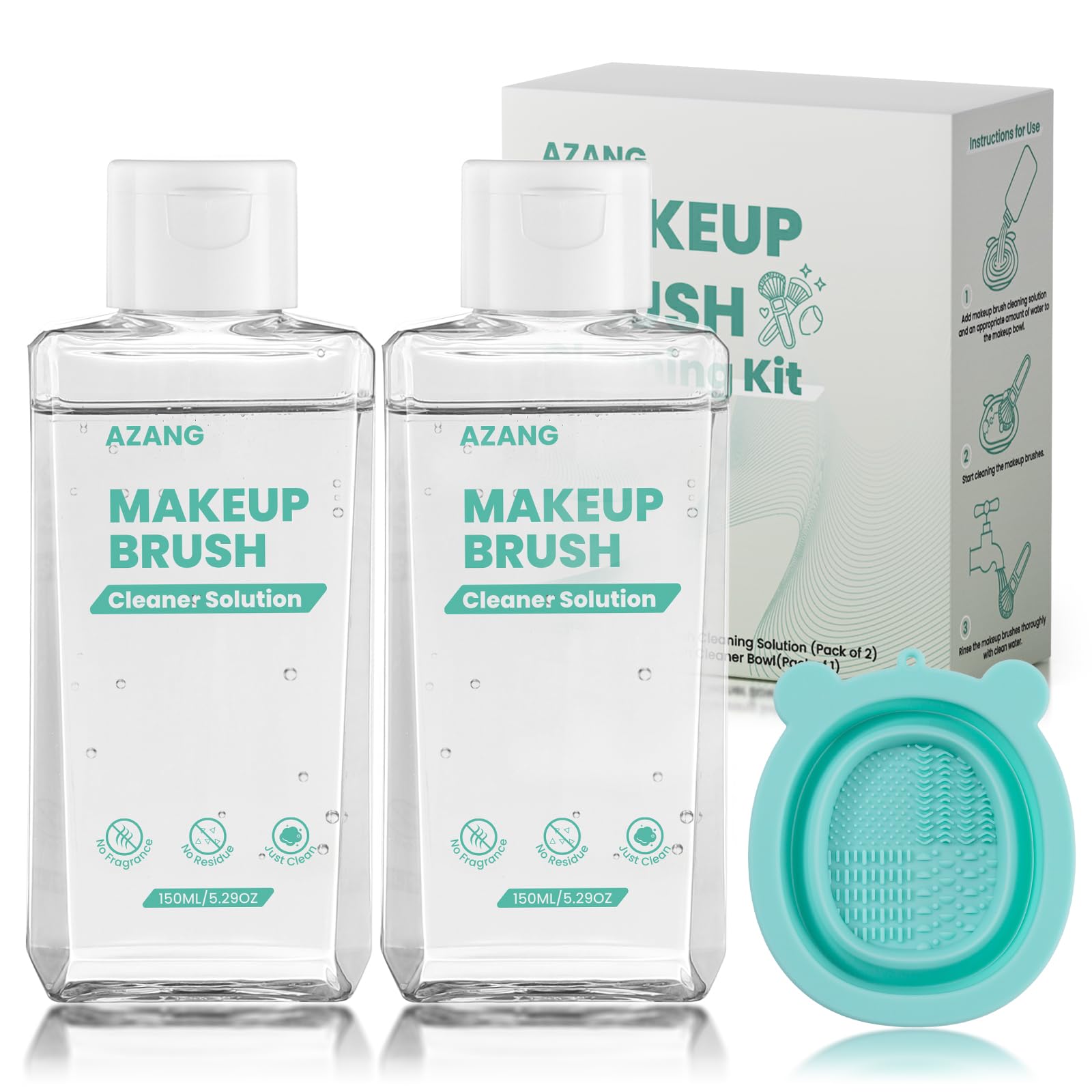 Azang Makeup Brush Cleaner 300ml – Deep Clean for Brushes, Sponges & Puffs | Gentle, Vegan & Cruelty-Free