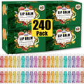 AZEN 240 Pack Lip Balm – Natural, Paraben- and Phthalate-Free Bulk Lip Care with 10 Flavors, Gift Set