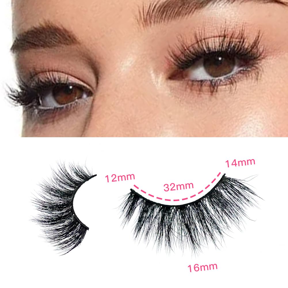 Azenlo False Eyelashes 48 Pairs – 14mm Wispy 3D Cat Eye Lashes