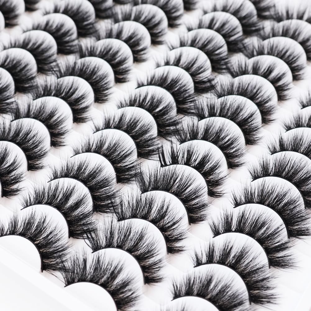 Azenlo False Eyelashes 48 Pairs – 14mm Wispy 3D Cat Eye Lashes