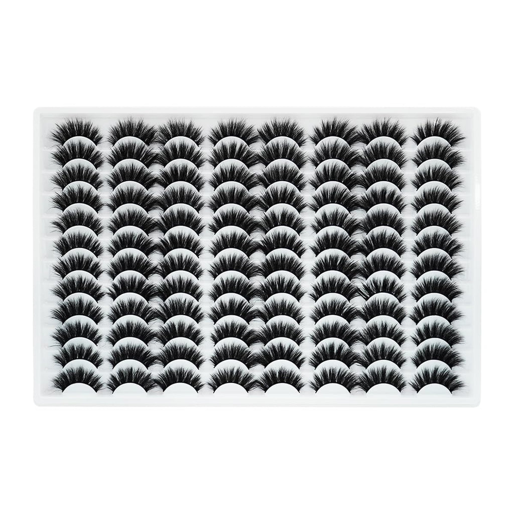 Azenlo False Eyelashes 48 Pairs – 14mm Wispy 3D Cat Eye Lashes
