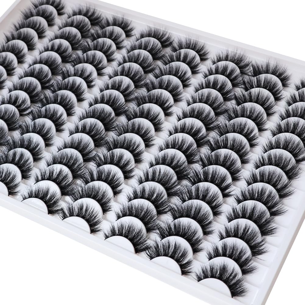 Azenlo False Eyelashes 48 Pairs – 14mm Wispy 3D Cat Eye Lashes