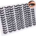 Azenlo False Eyelashes 48 Pairs – 14mm Wispy 3D Cat Eye Lashes