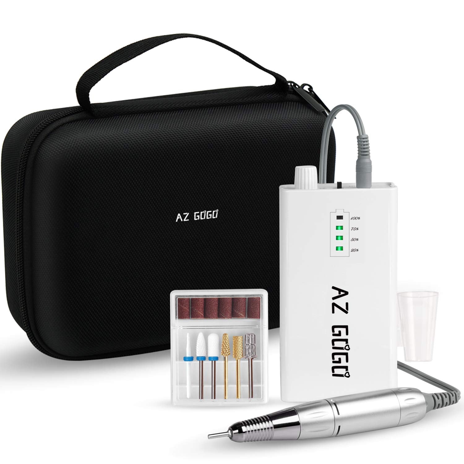 AZ GOGO Efile Nail Drill Machine – 30000 RPM Portable E-File for Acrylic Nails