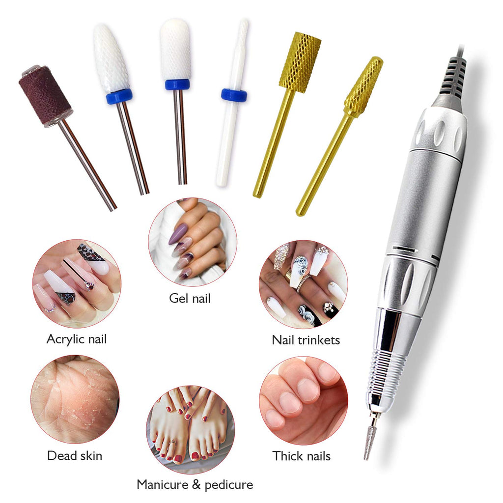AZ GOGO Efile Nail Drill Machine – 30000 RPM Portable E-File for Acrylic Nails